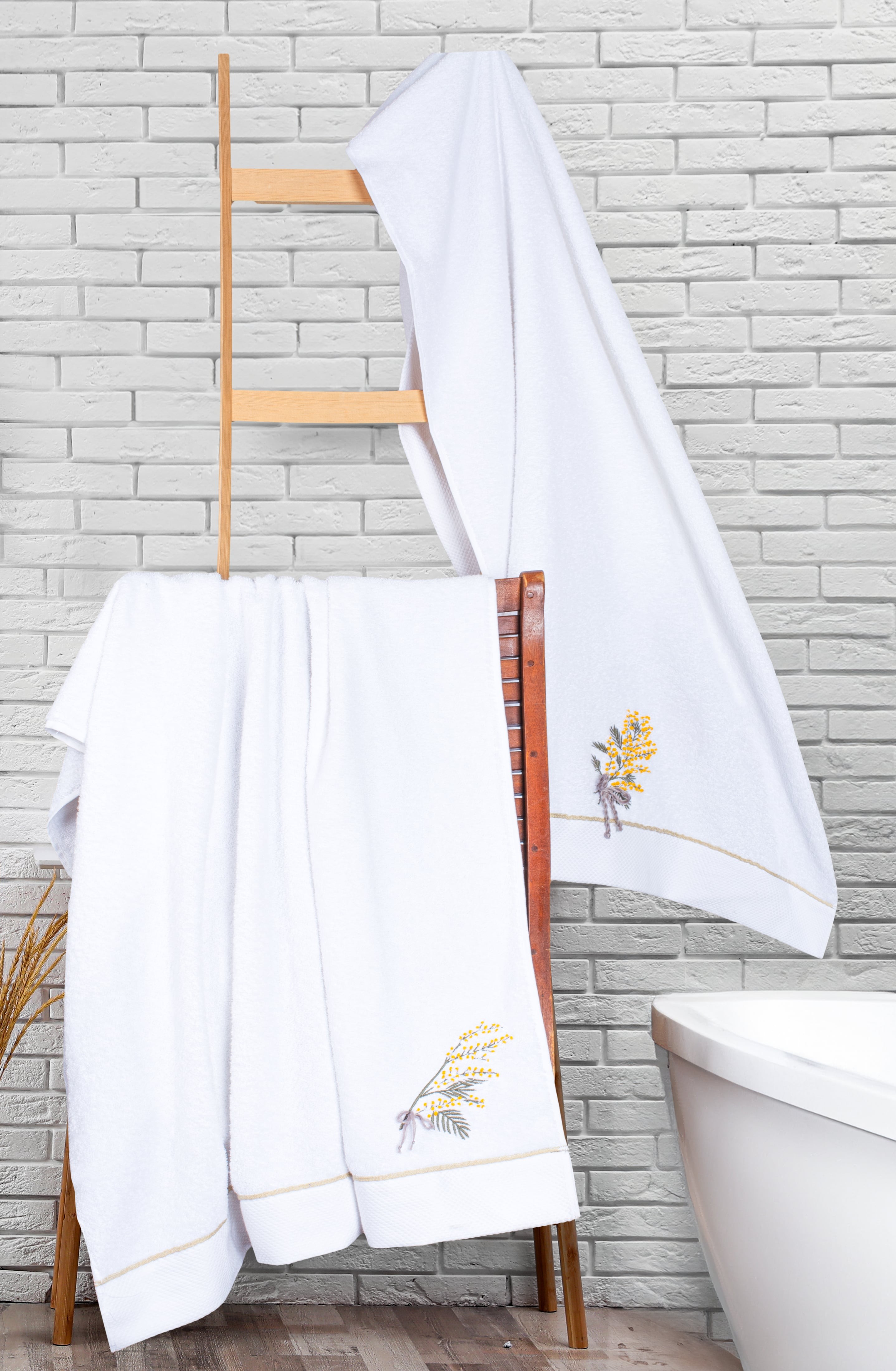 MİMOZA 80 x 160 İKİLİ BANYO HAVLU SETİ %100 PAMUK 