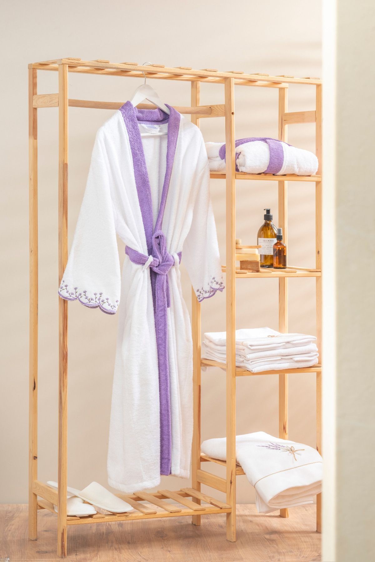 Lavender Extra Soft-zarif Ve Modern %100 Pamuk Bornoz/sabahlık