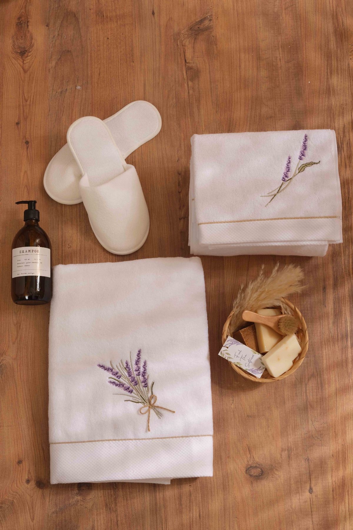 Lavender El Ve Banyo Havlu Seti (50*80 2 ADET / 80*160 1 ADET) %100 Pamuk