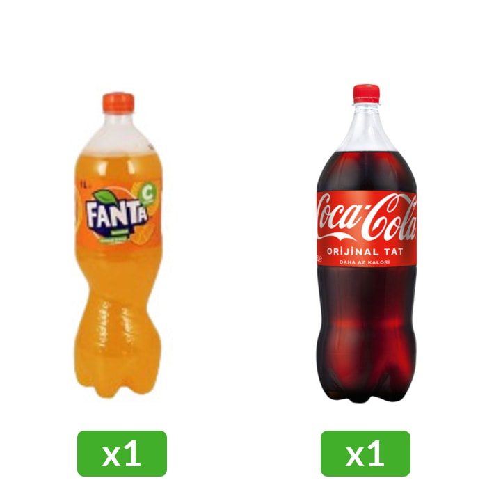 1 Adet Fanta 1 Lt & 1 Adet Orijinal Tat 2.5 Lt