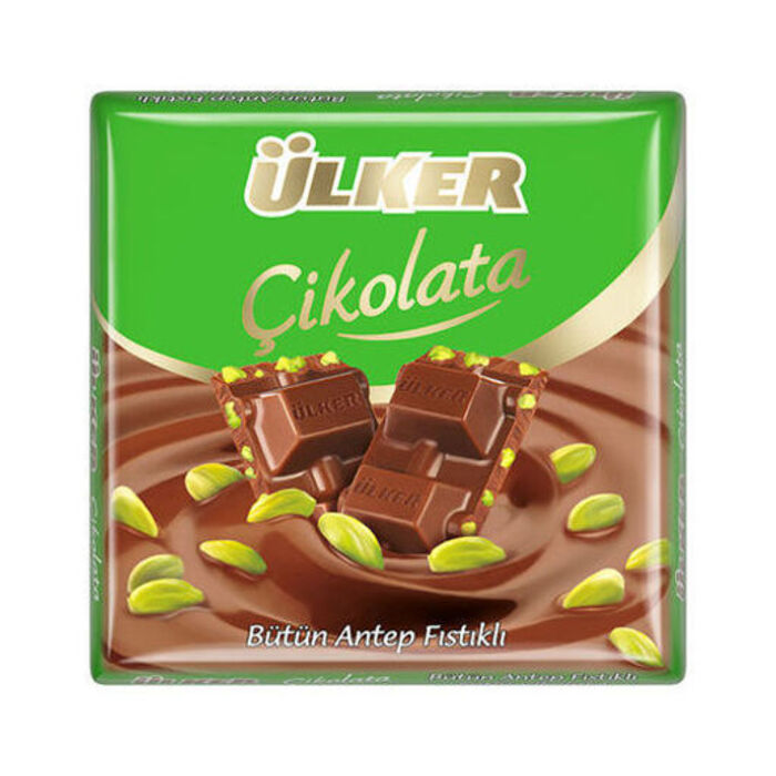 Antep Fıstıklı Sütlü Kare Çikolata 65 Gr