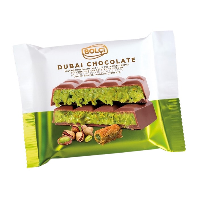 Antep Fıstıklı Dubai Çikolata Kadayıf Dolgulu Sütlü Çikolata 100 Gr
