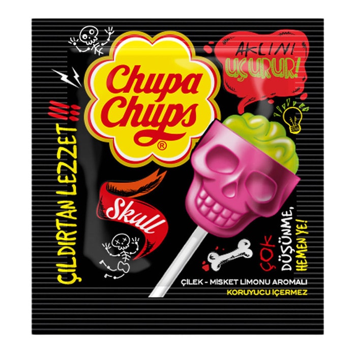 Skull Çilek Limonlu Lolipop 15 Gr
