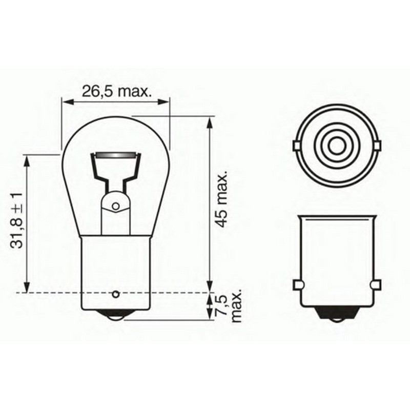 BOSCH 1987302811 Sinyal Ampülü 12V 21 W 93 Tek Duy P2 10 Lu Paket