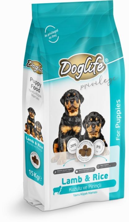 DOGLİFE KUZUETLİ YAVRU KÖPEK MAMASI 15KG