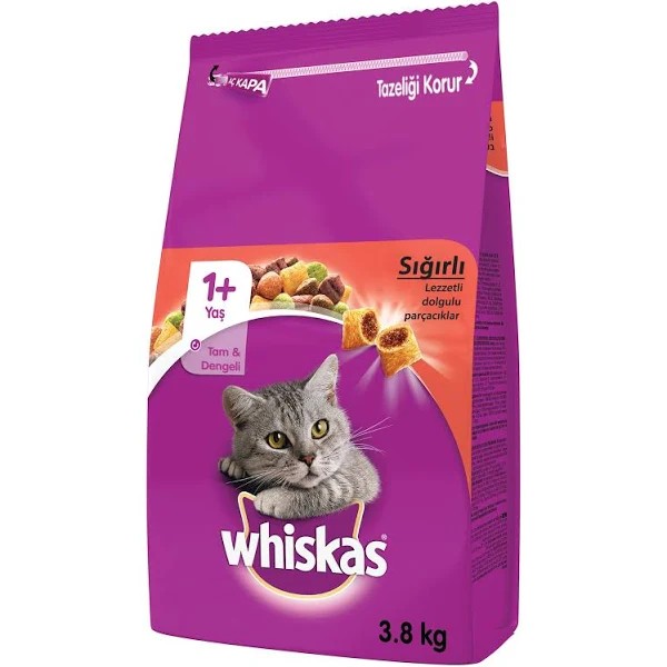  Whiskas Sığır Etli Yetişkin Kedi Maması 3,8kg