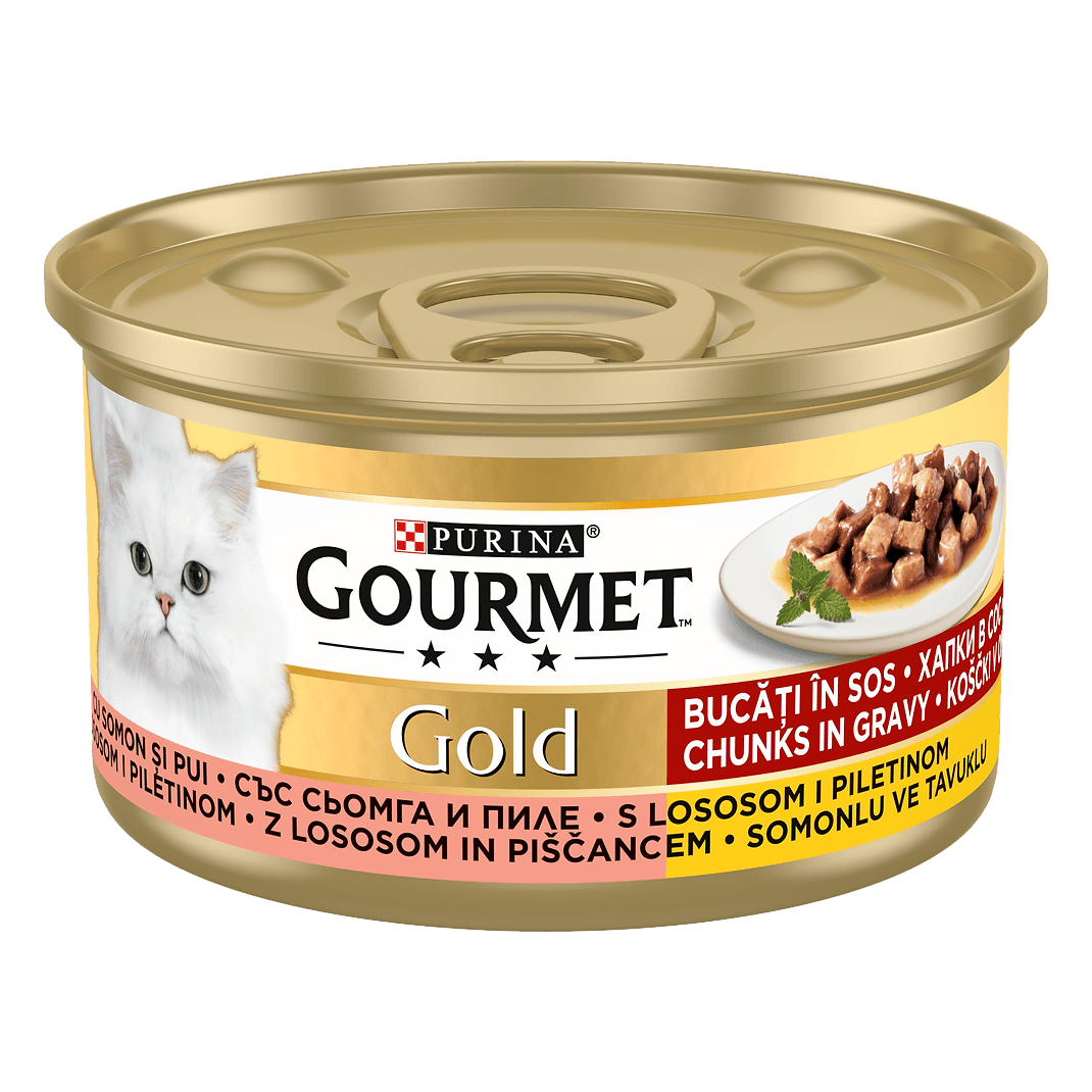 Purina Gourmet Gold Kedi için Parça Etli Ve Soslu Yaş Mama, Sığır Etli