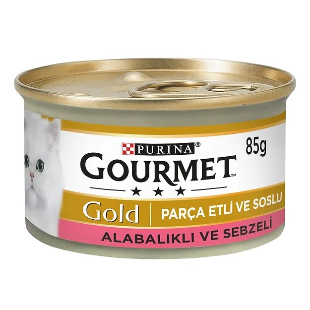 Purina Gourmet Gold Kedi için Parça Et Ve Soslu Yaş Mama, Alabalık Ve Sebzeli