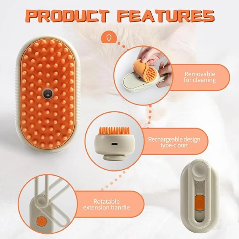 Patica™ Şarjlı Buharlı Evcil Hayvan Tarağı