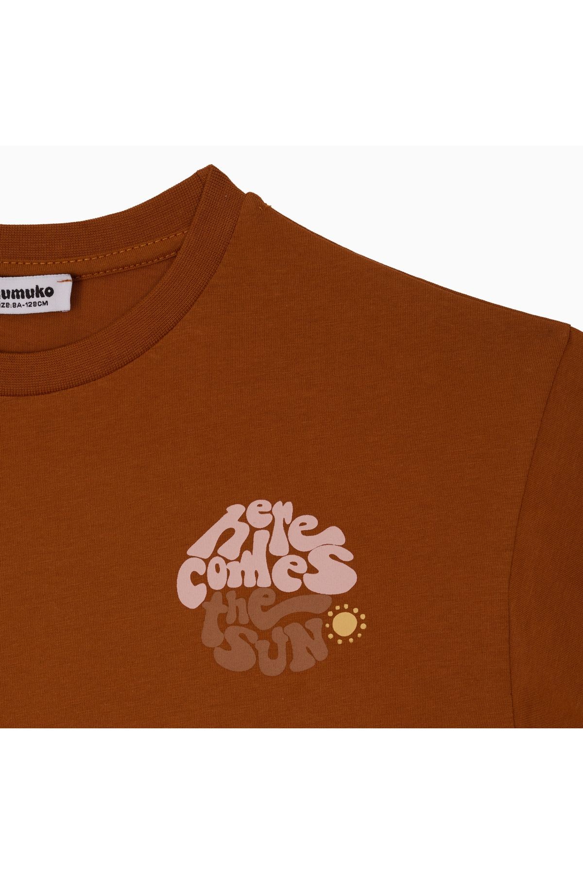 Erkek Çocuk Tarçın Tişört – %100 Pamuk, Here Comes the Sun (4–12)