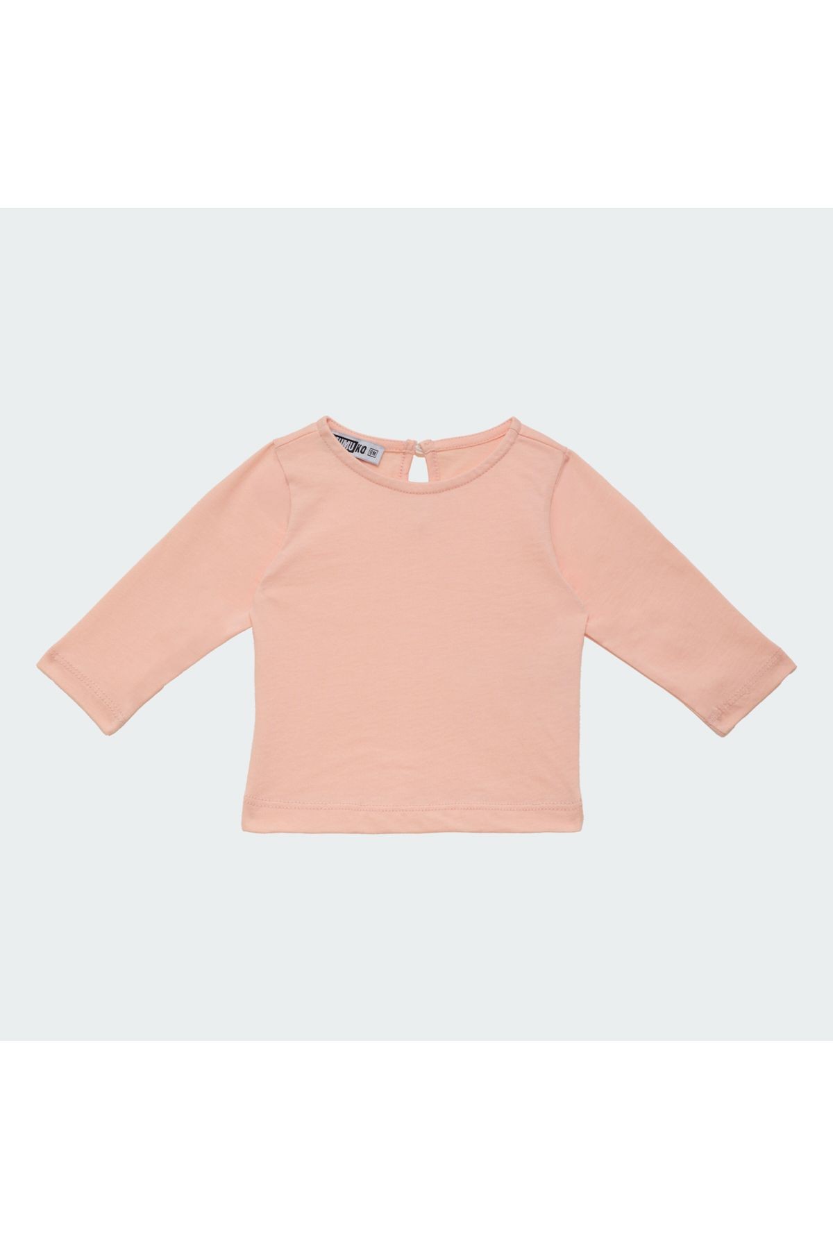 Kız Bebek Uzun Kol Tshirt Somon Renk  %100 Pamuk