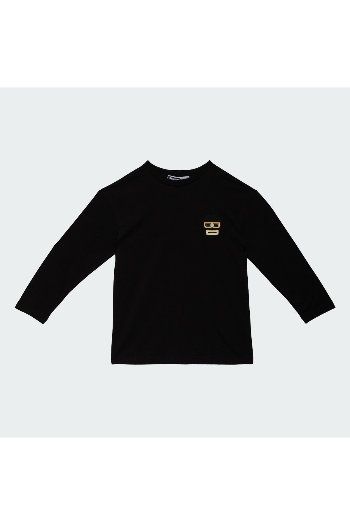 Erkek Çocuk Uzun Kol Tshirt Siyah Renk %100 Pamuk