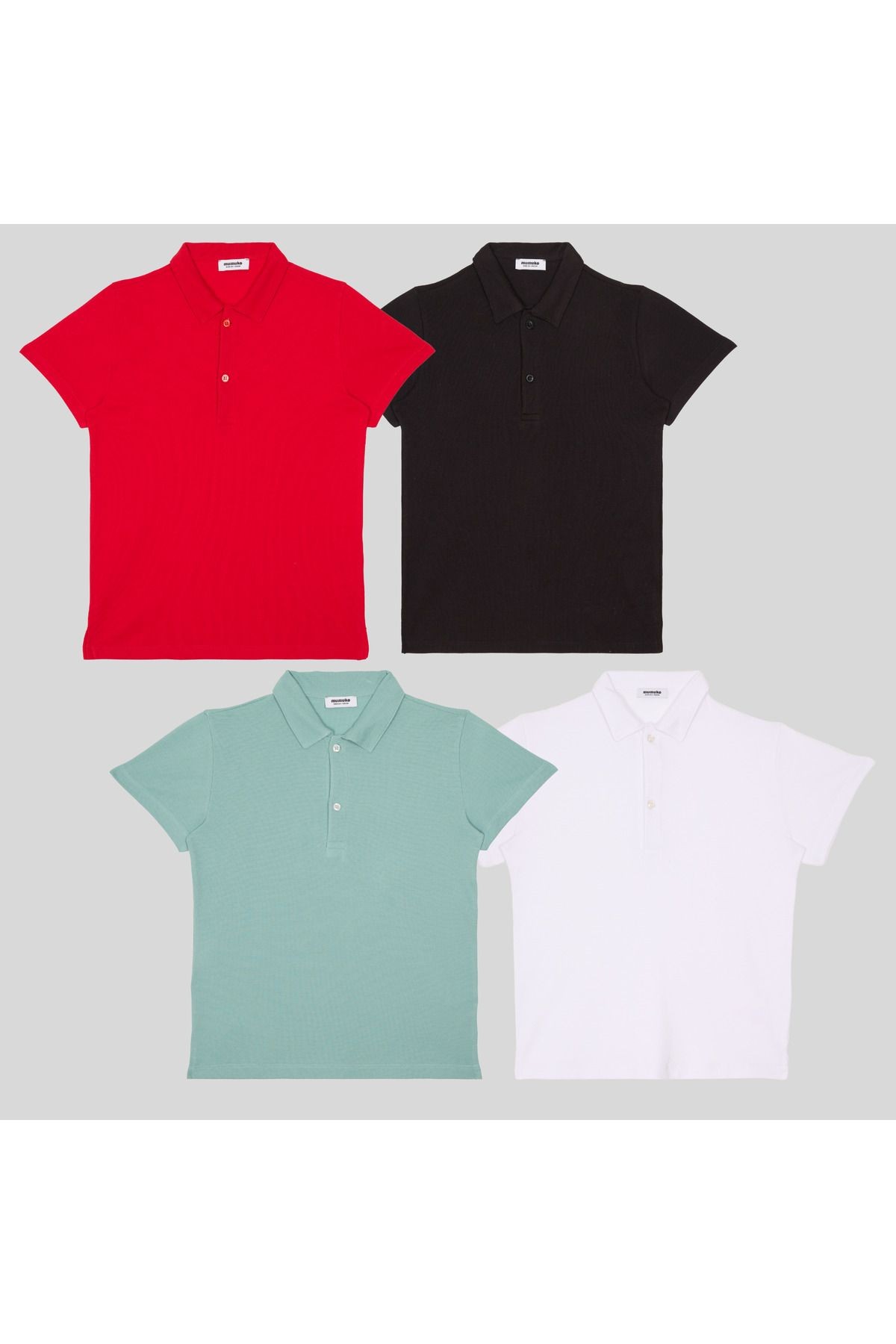 Elegance Pack 4'Lü Polo Yaka Erkek Çocuk T-Shirt %100 Pamuk