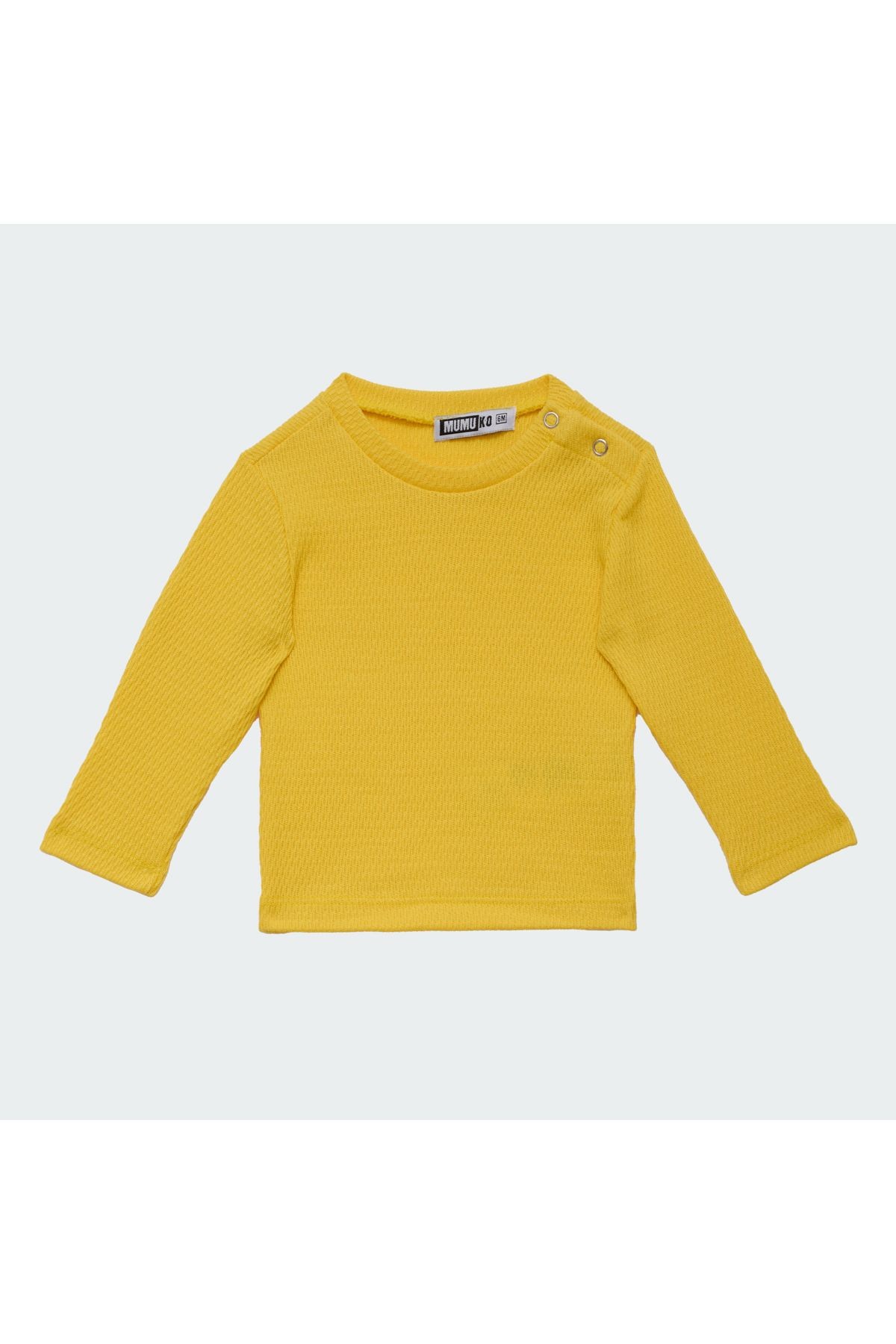 Erkek Bebek Uzun Kol Tshirt Sarı Renk %100 Pamuk