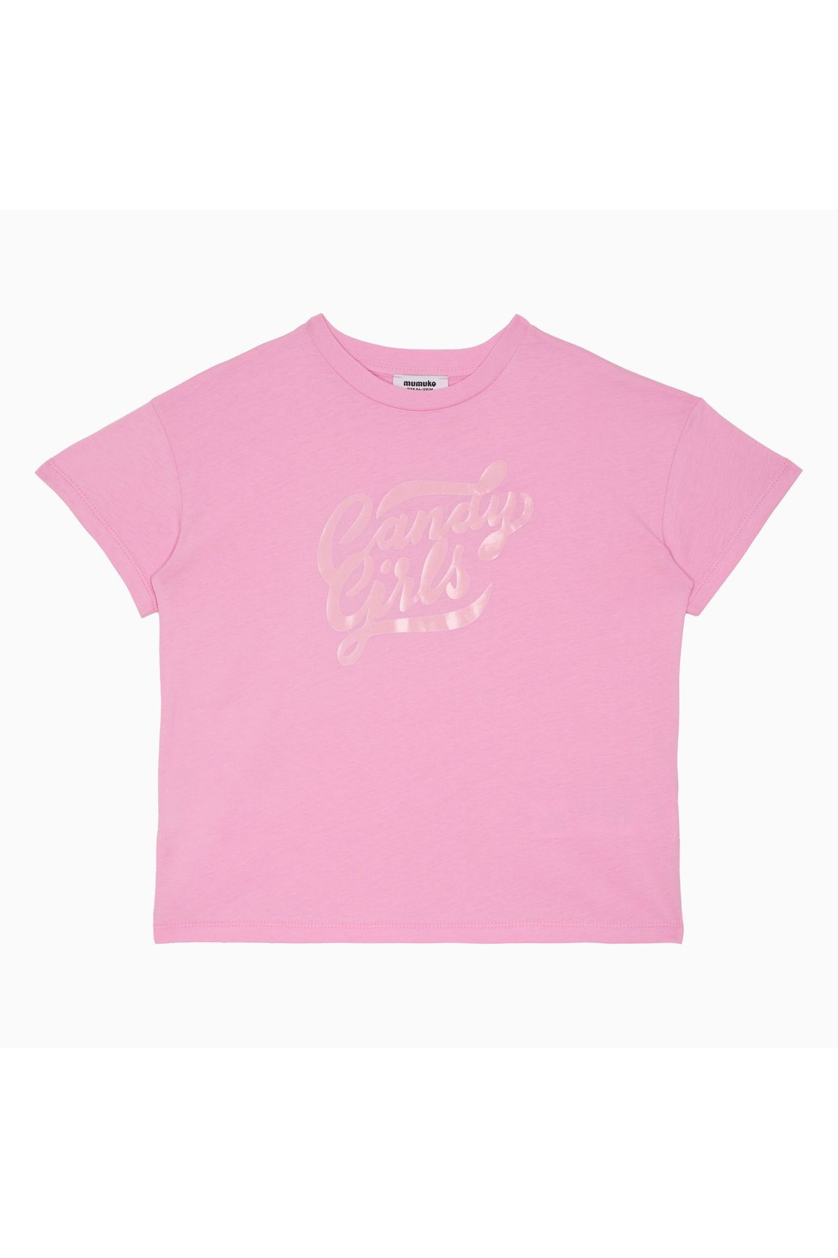 Kız Çocuk Pembe Tişört – %100 Pamuk, Candy Girls Parlak Baskılı Yazlık Tasarım (4–12 Yaş)