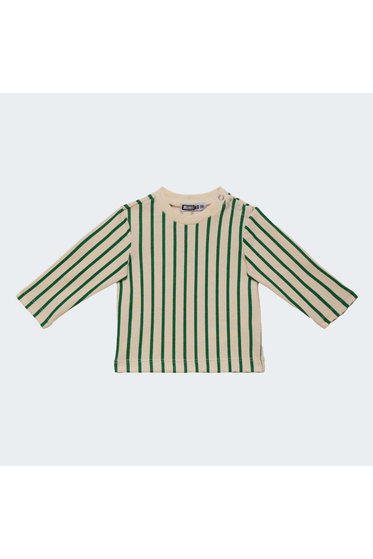Erkek Bebek Uzun Kol Tshirt Çizgili %100 Pamuk