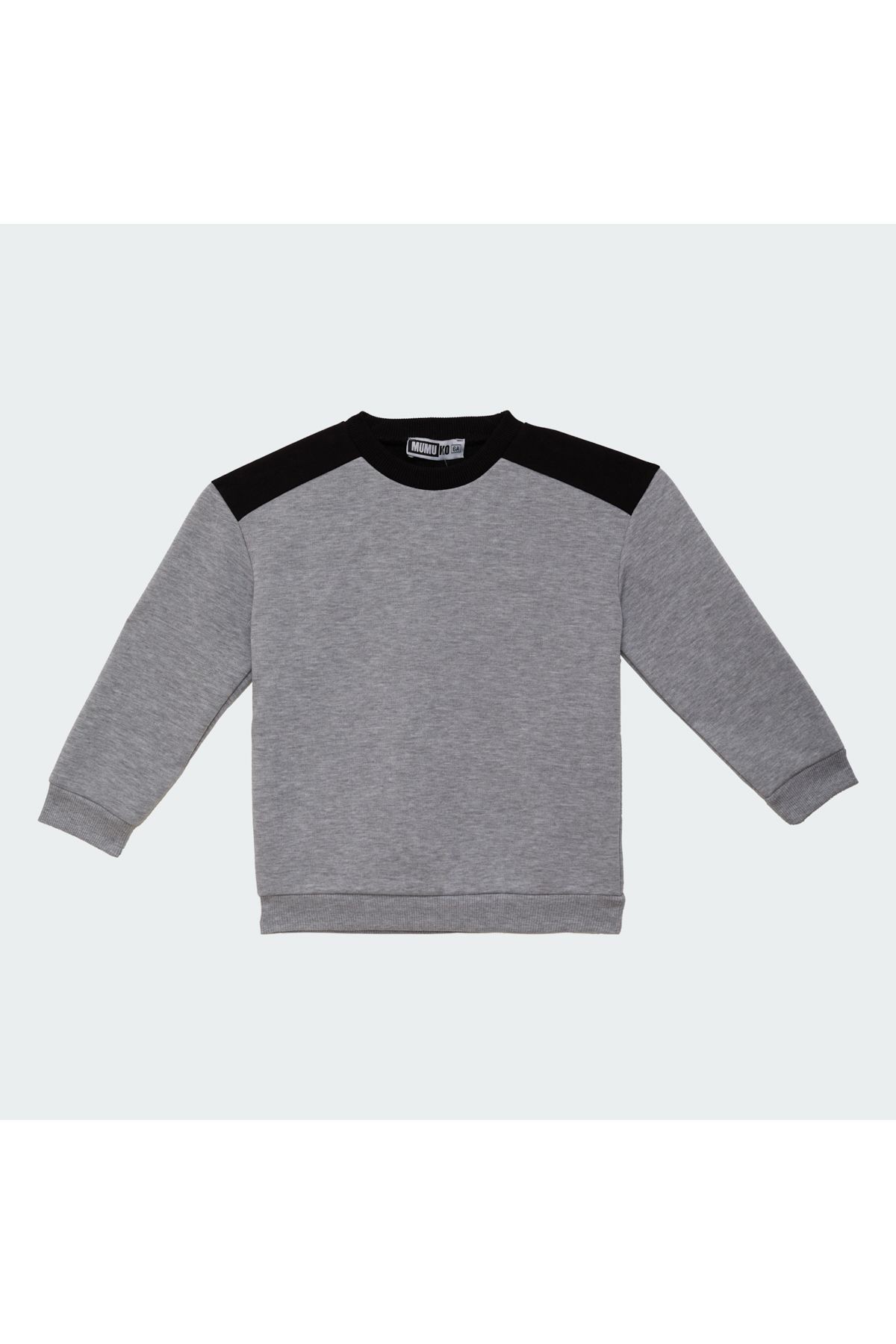 Erkek Çocuk Sweatshirt Gri Melanj Renk %100 Pamuk
