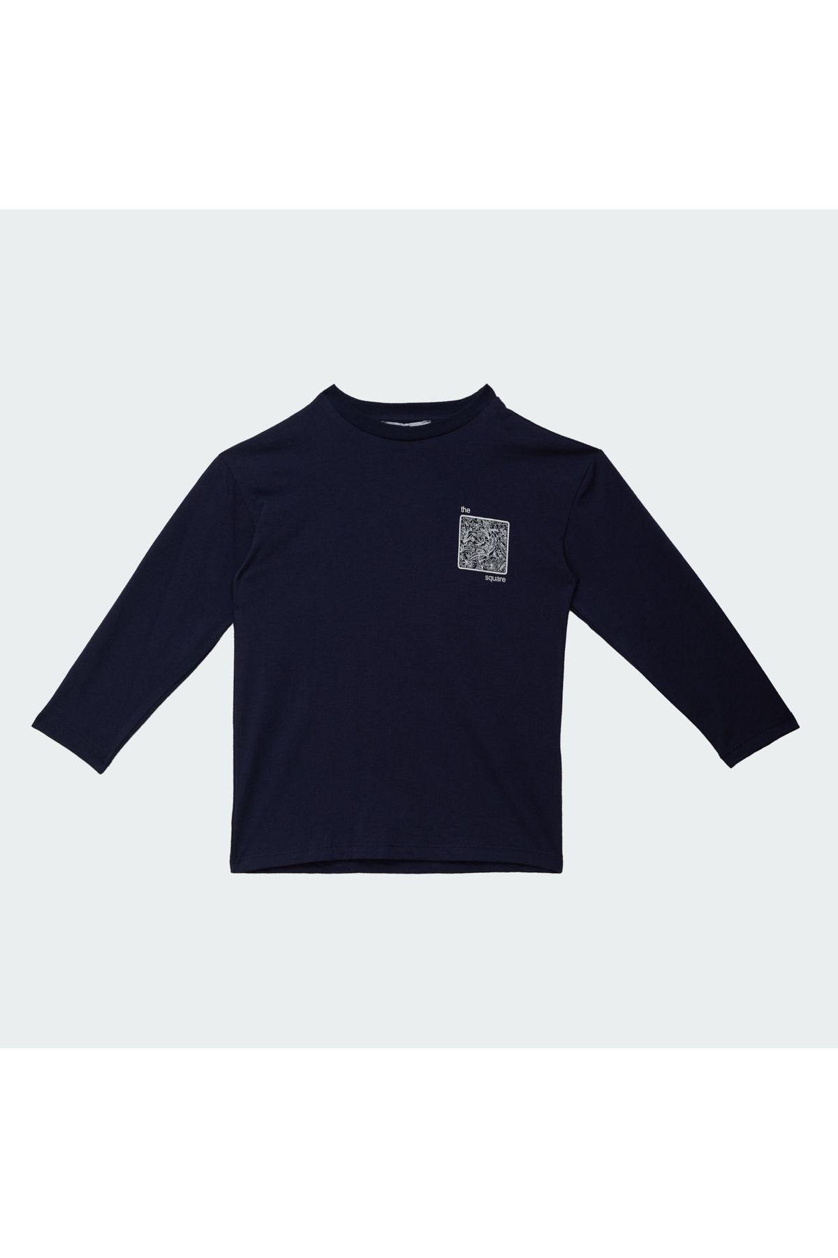 Erkek Çocuk Baskılı Uzun Kol Tshirt Lacivert Renk %100 Pamuk