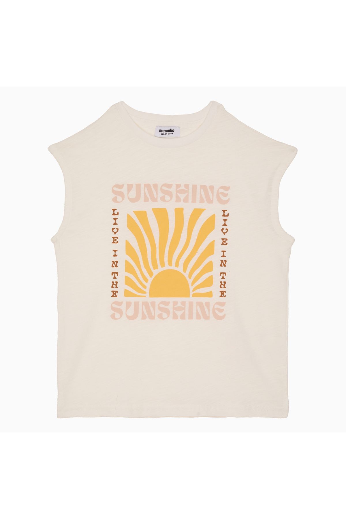 Summer Pack "Ekru-Beyaz" 2'Li Sıfır Kol Bisiklet Yaka %100 Pamuk T-Shirt