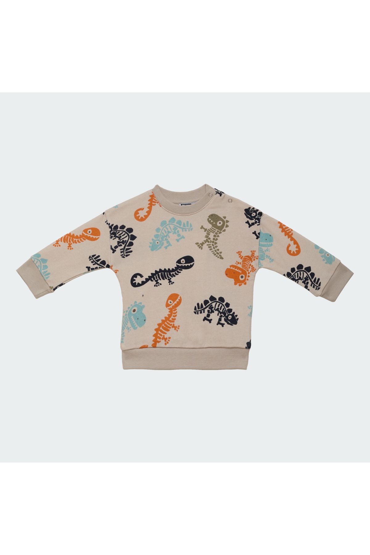 Erkek Çocuk & Bebek Dinazor Desenli Sweatshirt %100 Pamuk