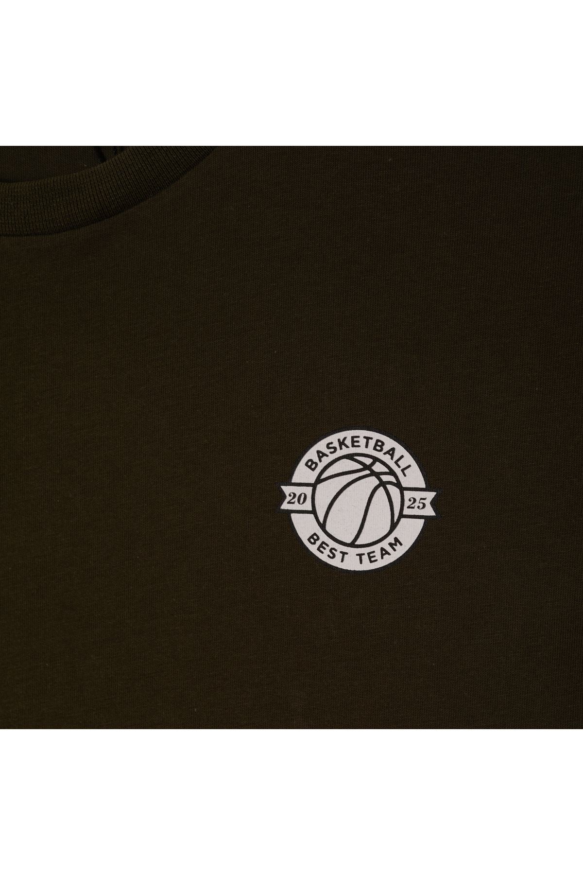 Basketball Pack "Siyah-Haki" 2'Li Bisiklet Yaka %100 Pamuk T-Shirt