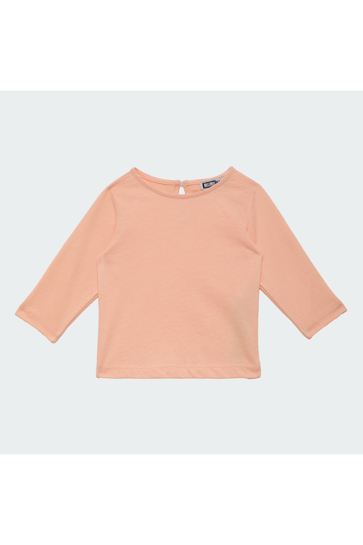 Kız Bebek Uzun Kol Tshirt Somon Renk  %100 Pamuk