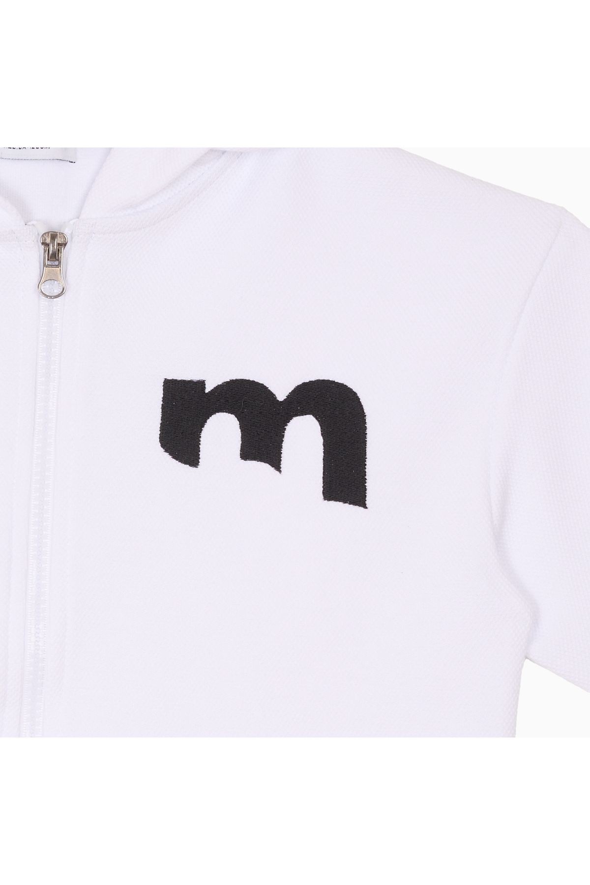Erkek Çocuk Kısa Kollu Sweatshirt – Beyaz, Fermuarlı, Kapüşonlu Yazlık Model (4-12 Yaş)