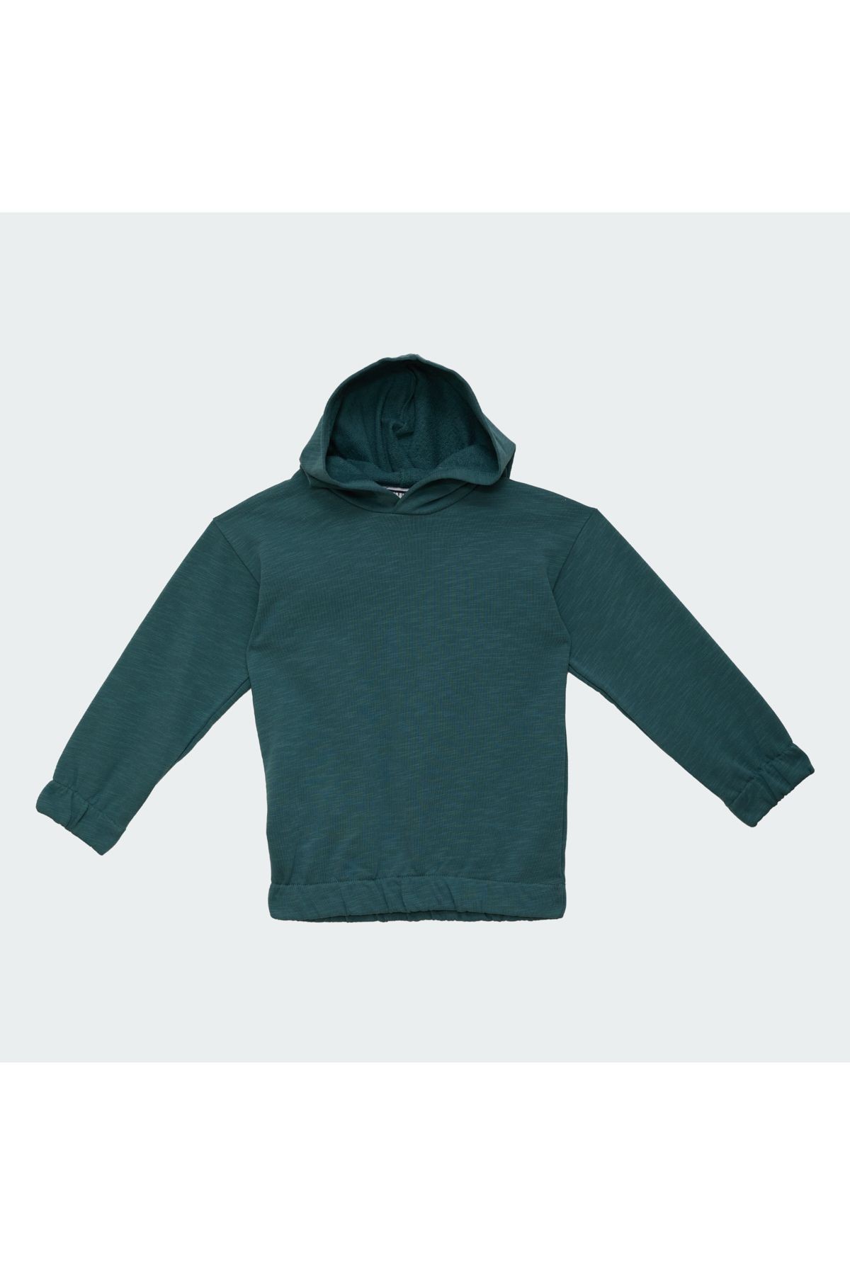 Erkek Çocuk Kapüşonlu Baskılı Sweatshirt Yeşil Renk %100 Pamuk