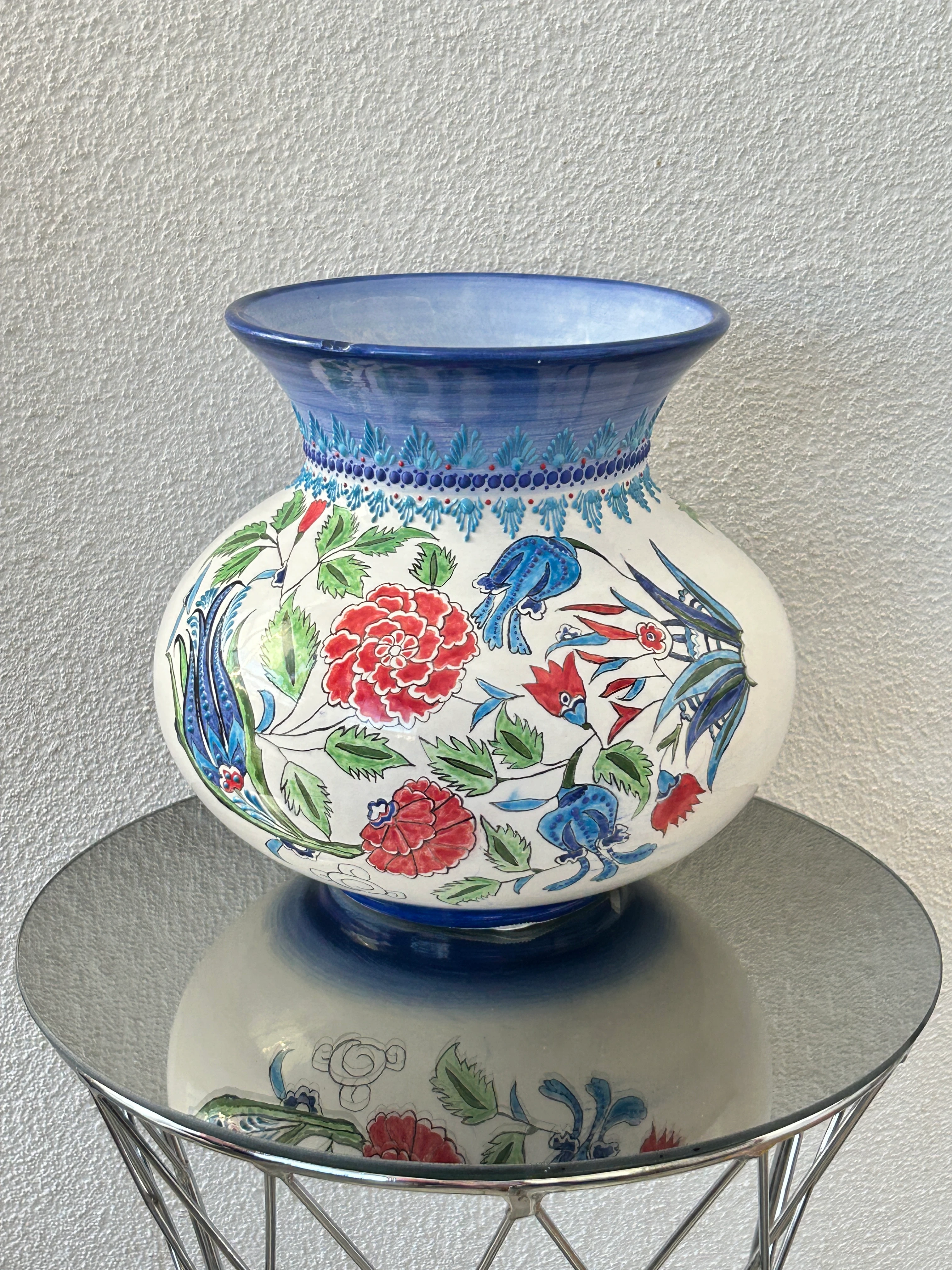 Gönül Çiçeği Büyük Çini Vazo