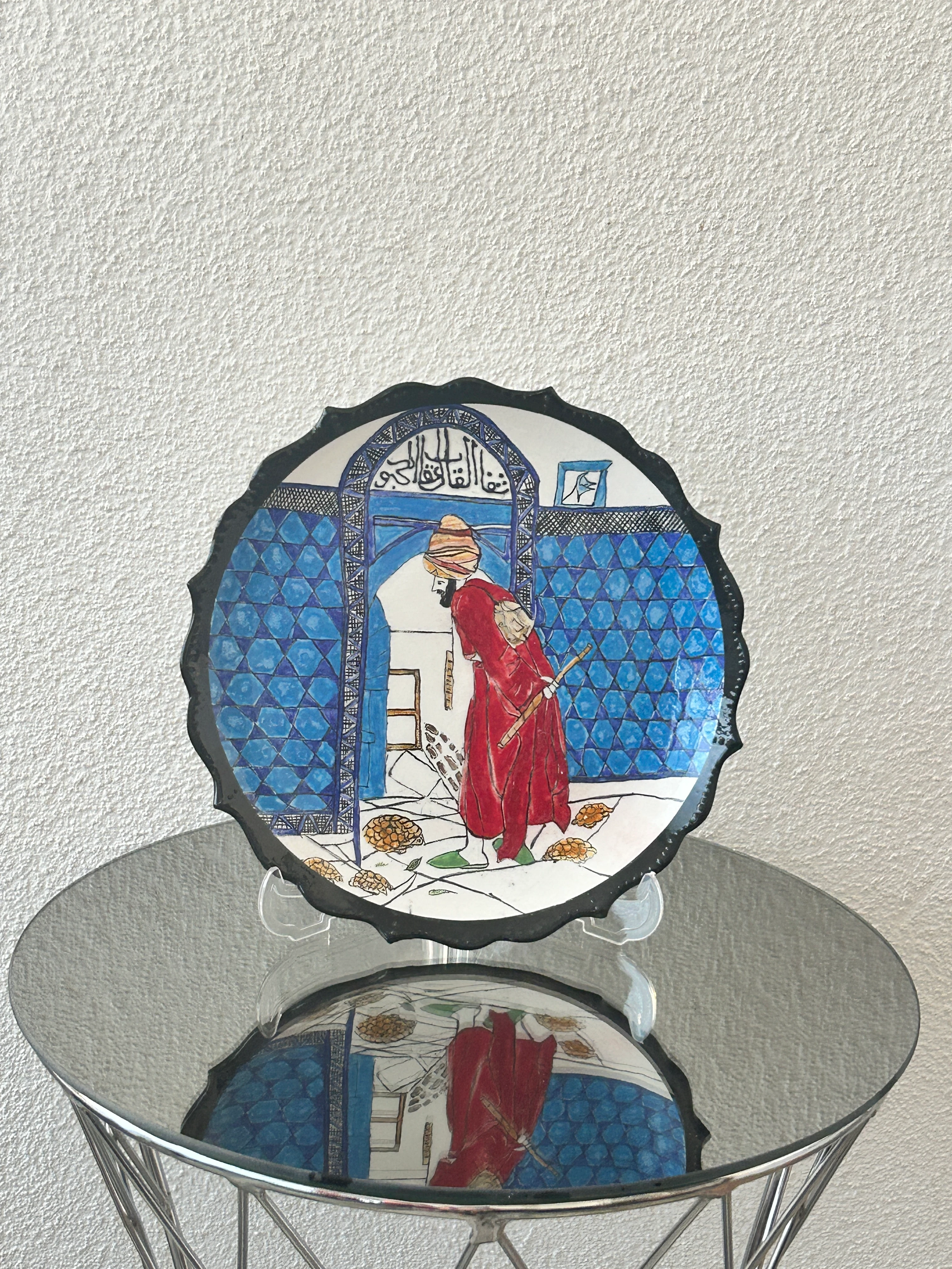 Kaplumbağa Terbiyecisi Çini Tabak