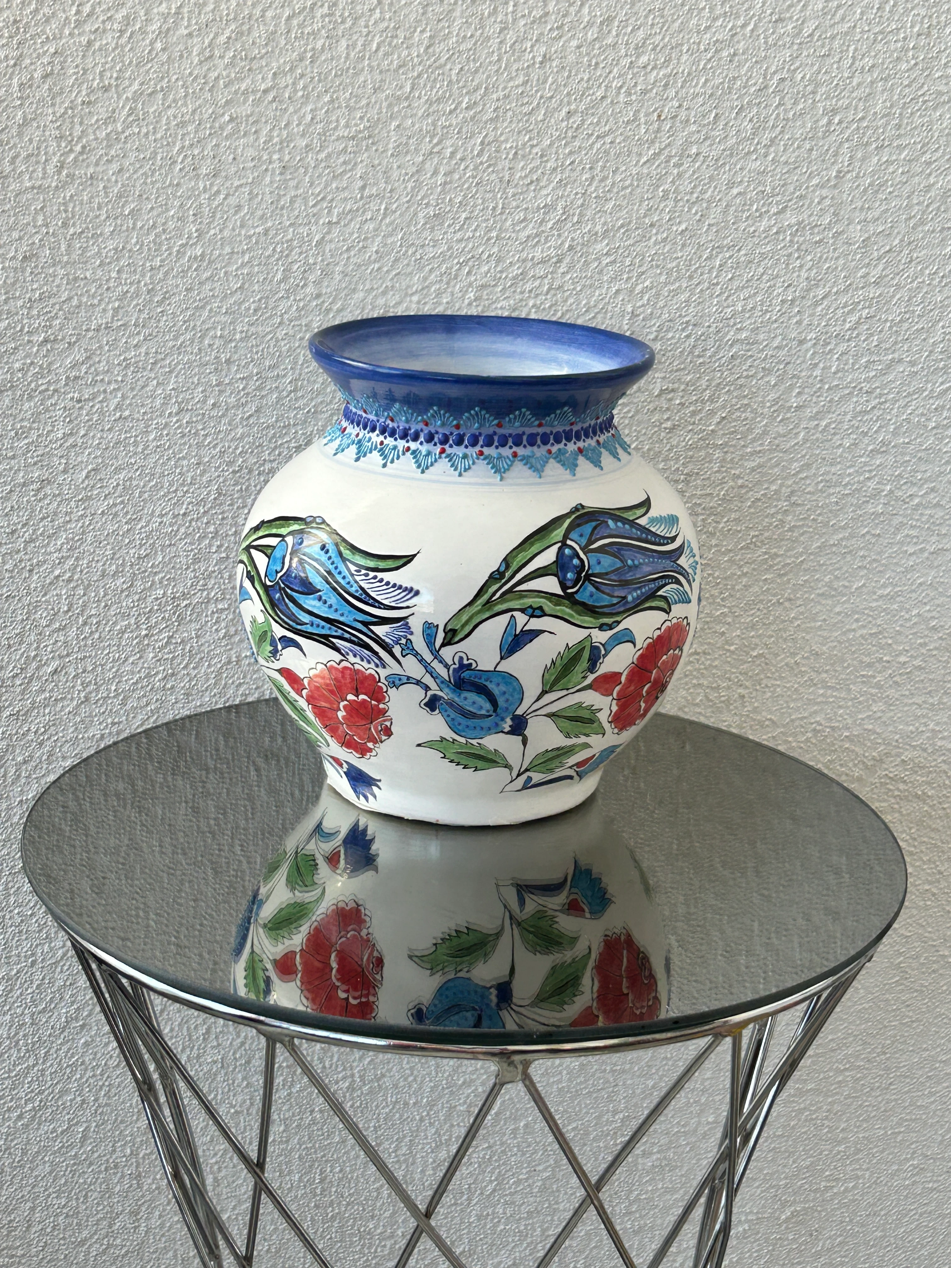 Rüzgârgülü Orta Boy Çini Vazo