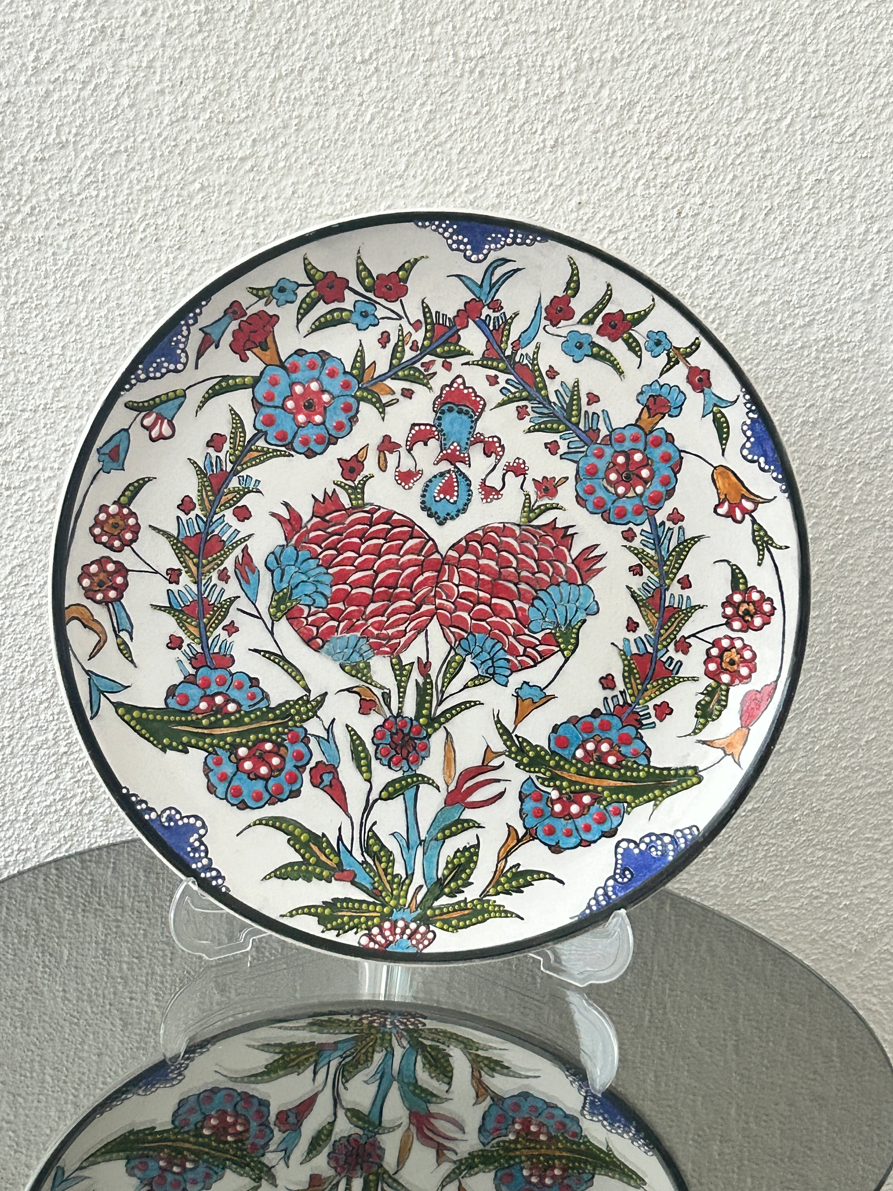 Nar Bahçesi Çini Tabak