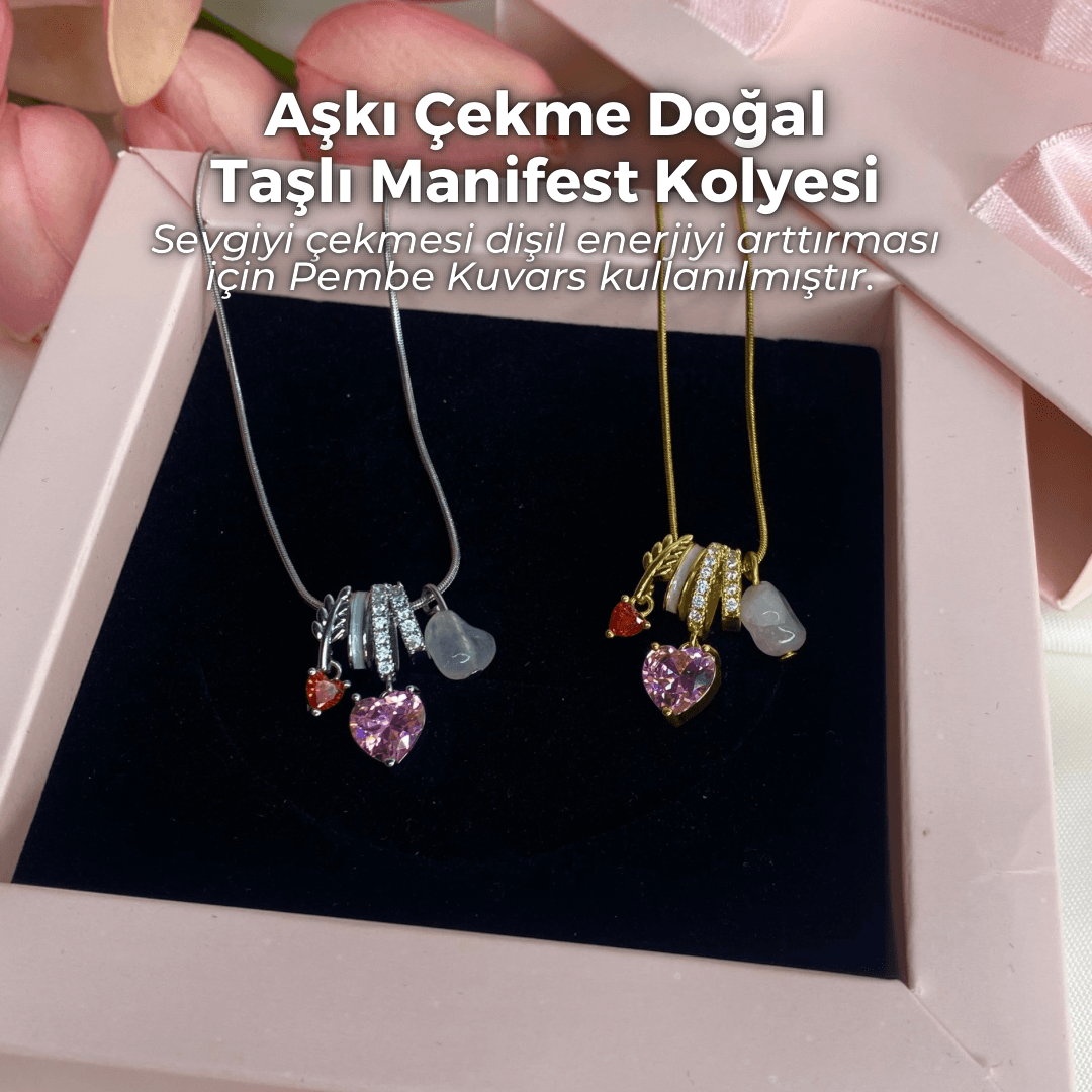 Aşkı Çekme Doğal Taşlı Manifest Kolyesi