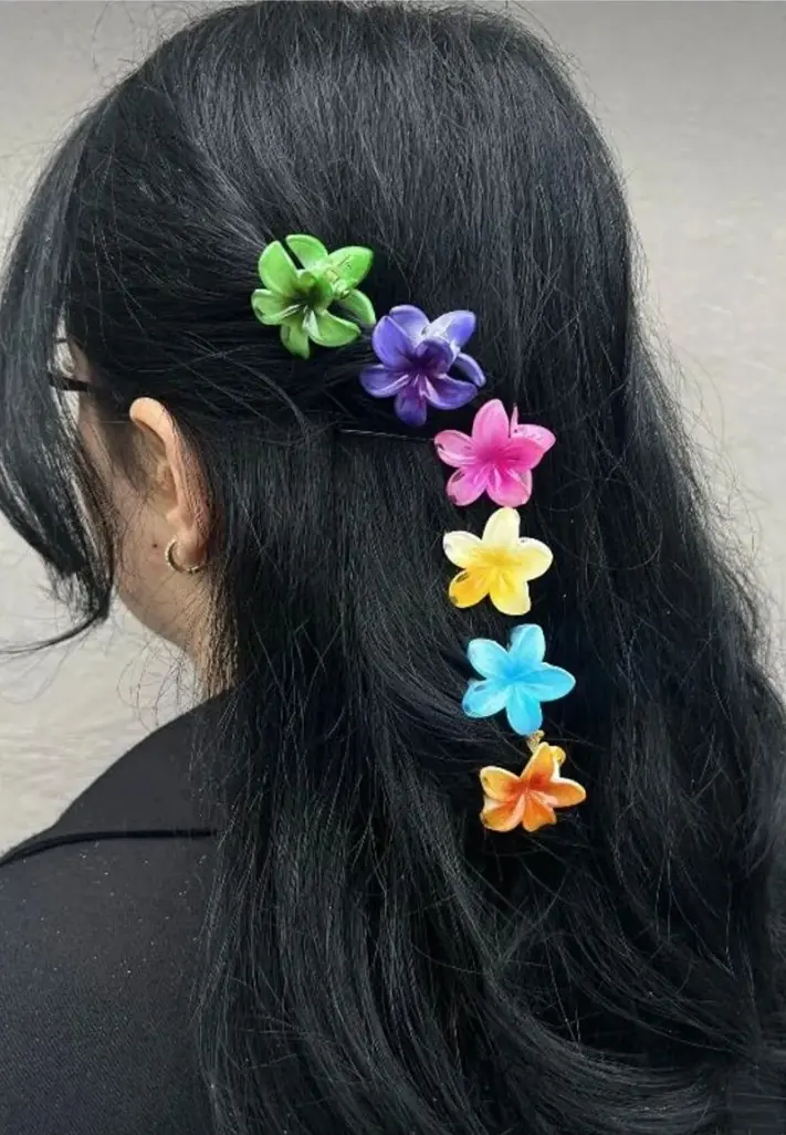 UFAK Hibiscus Çiçeği Mandal Toka - Elifsujewelry