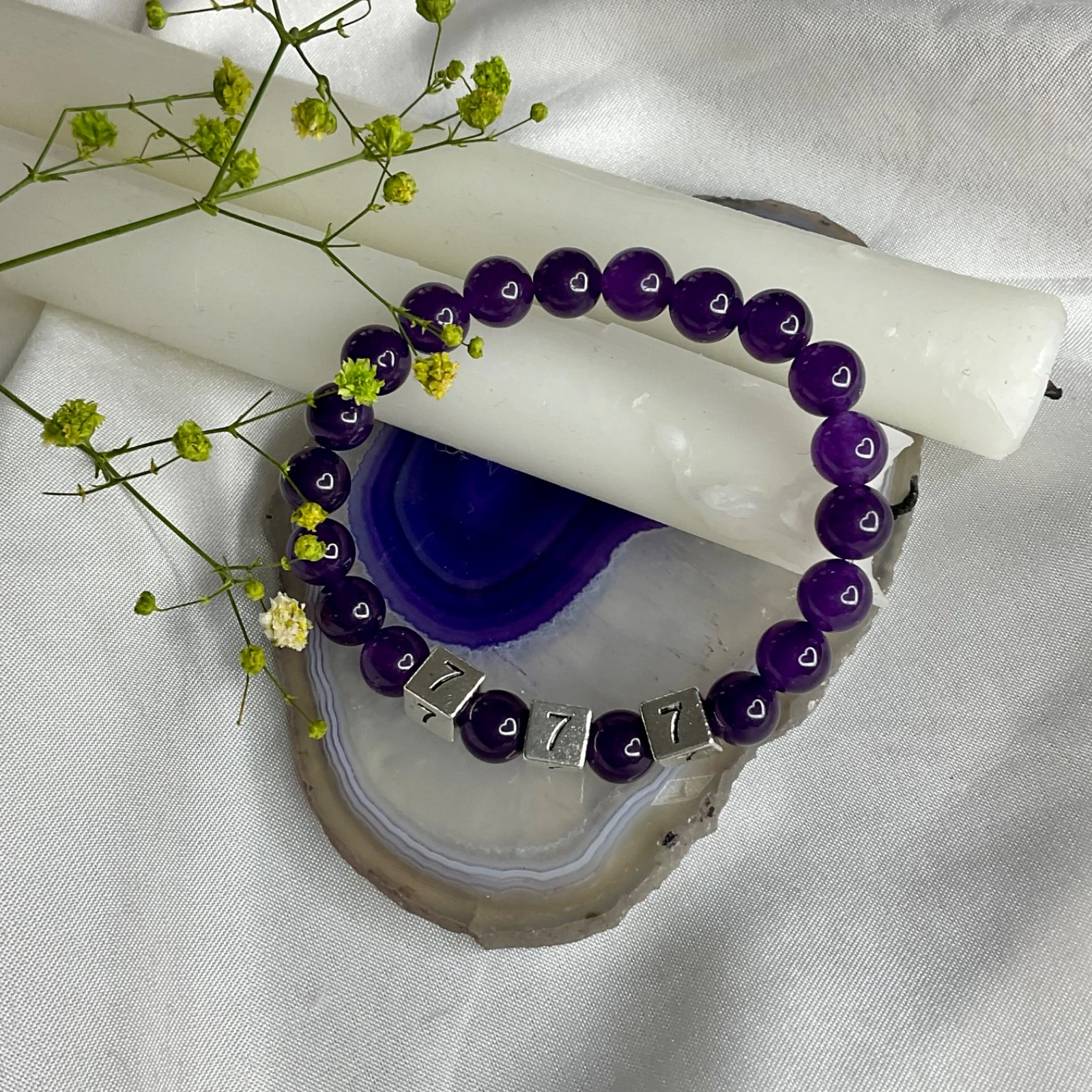 Ametist 777 Təbii Daş Qolbaq