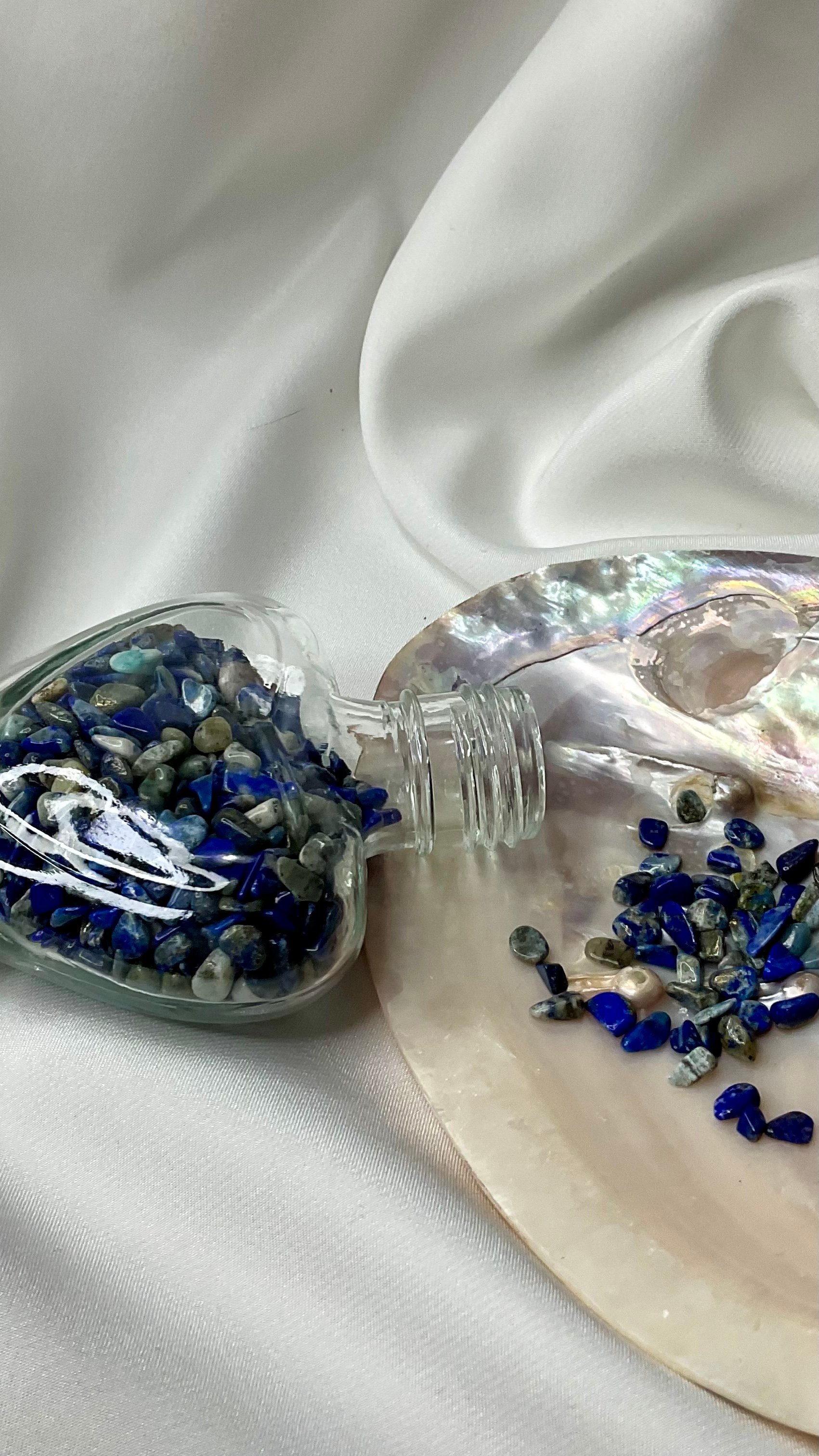 Kalpli Cam Şişe Lapis Lazuli  Kırıktaş