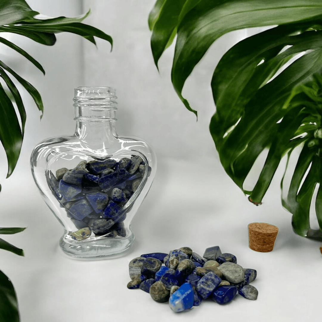 Ürək Şüşə Butulka Lapis Lazuli Sınıq daş