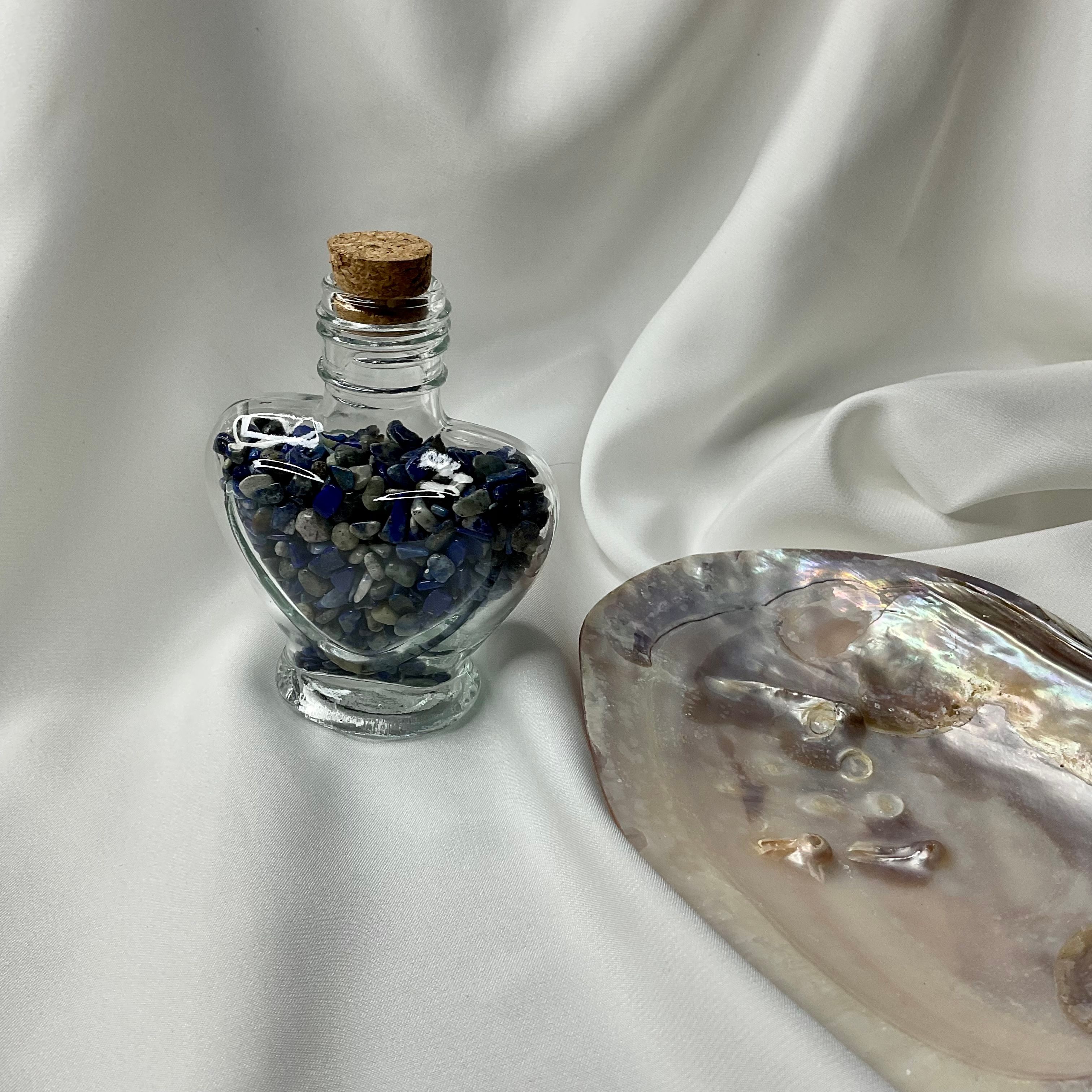 Kalpli Cam Şişe Lapis Lazuli  Kırıktaş