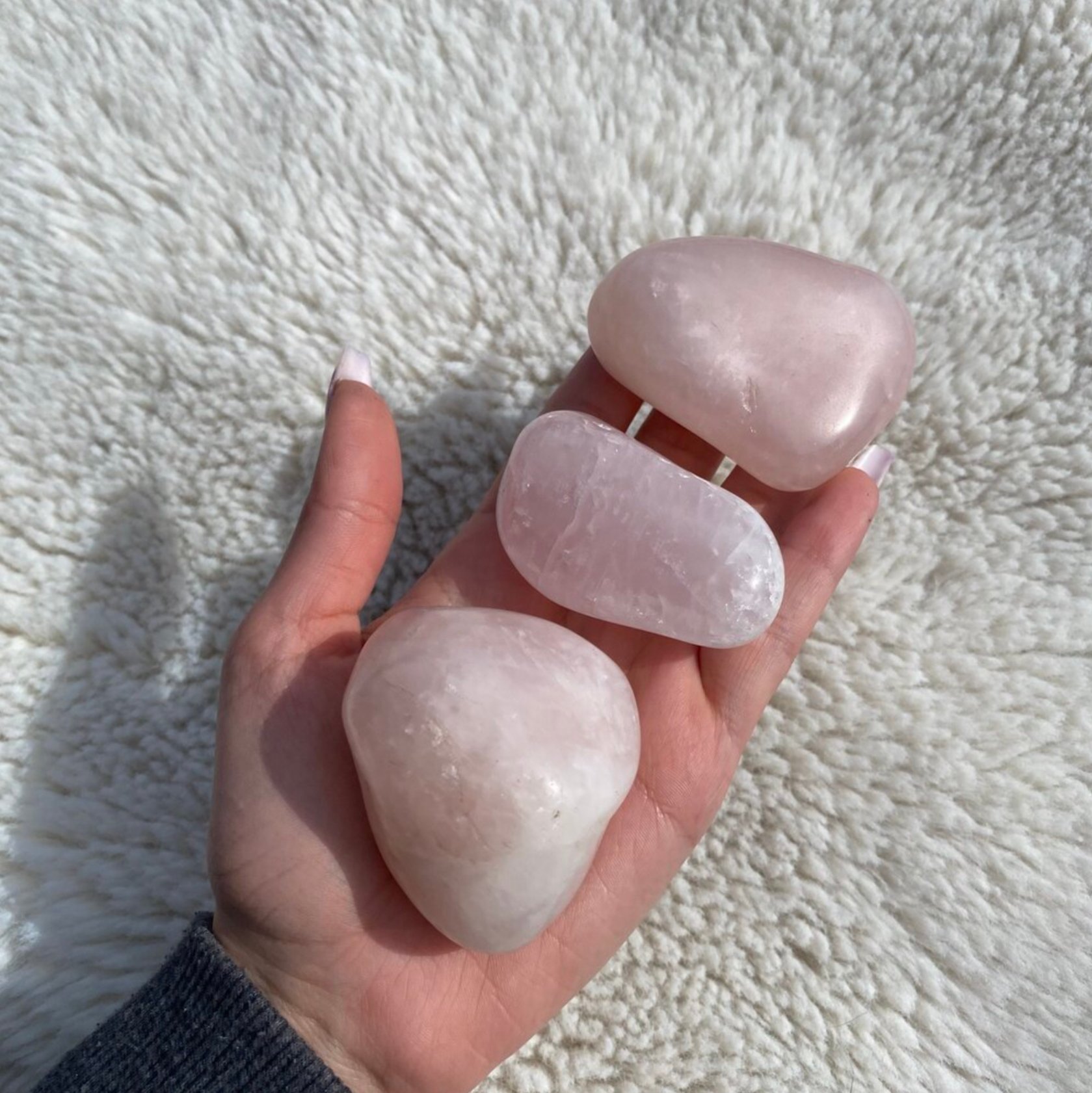 Pembe Kuvars Tamburlanmış büyük Kütle