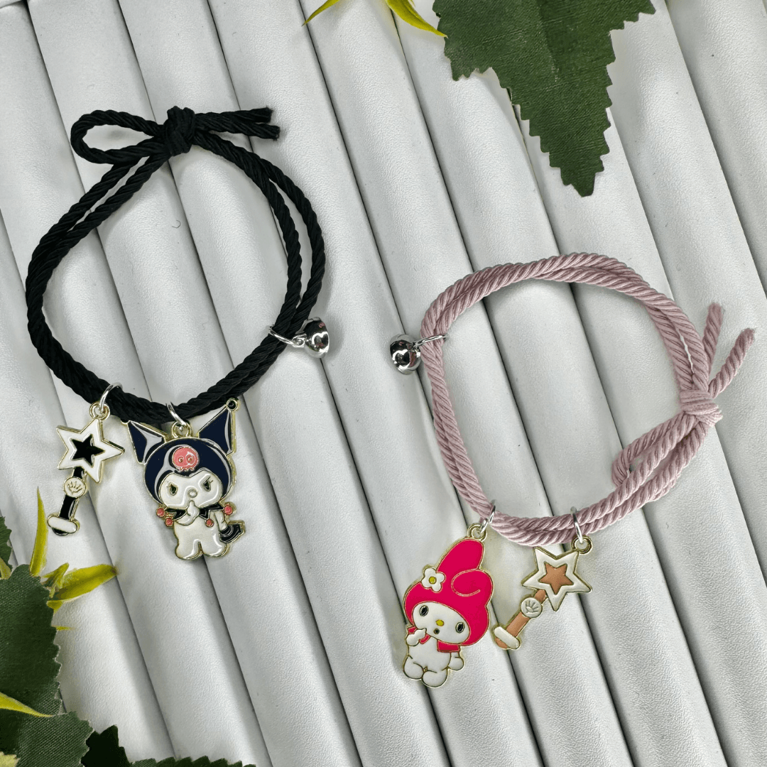 Kuromi ve Melody Mıknatıslı Arkadaşlık Bilekliği 2'li Set