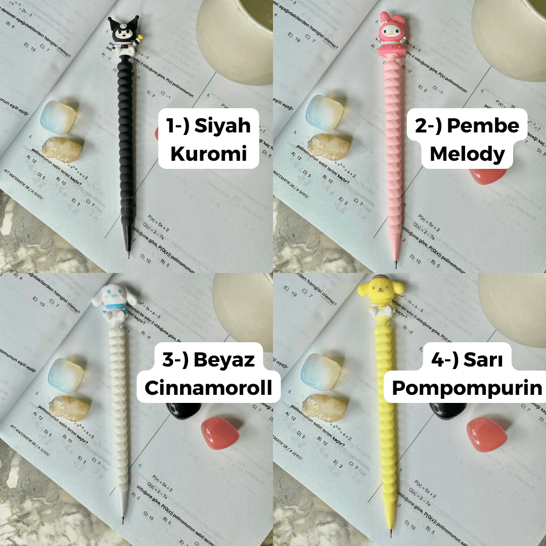 Kuromi & Melody & Cinnamoroll & Pompompurin Modelli 0.7 Uçlu Kalem