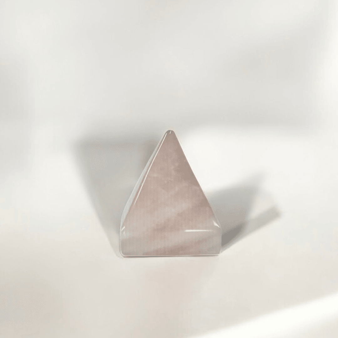 Pembe Kuvars Doğal Taş Mini Piramit