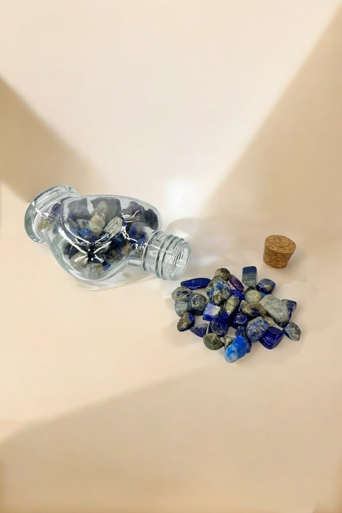 Ürək Şüşə Butulka Lapis Lazuli Sınıq daş