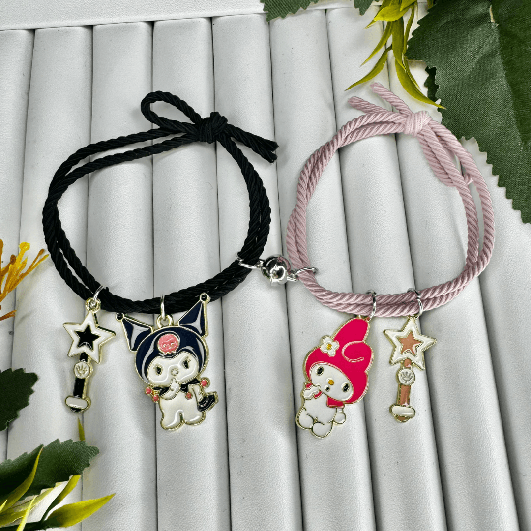 Kuromi ve Melody Mıknatıslı Arkadaşlık Bilekliği 2'li Set