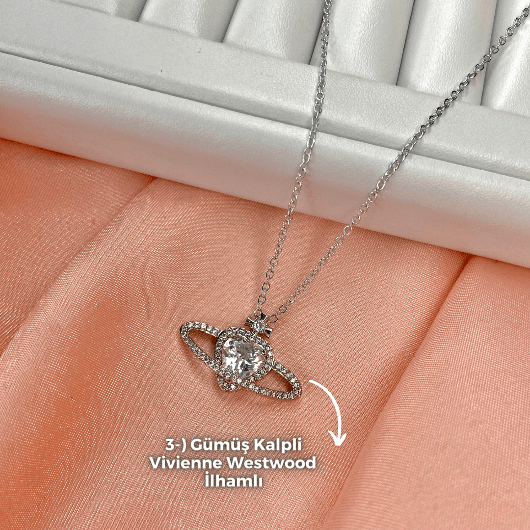 Vivienne Westwood İlhamlı Zirkon Kolye