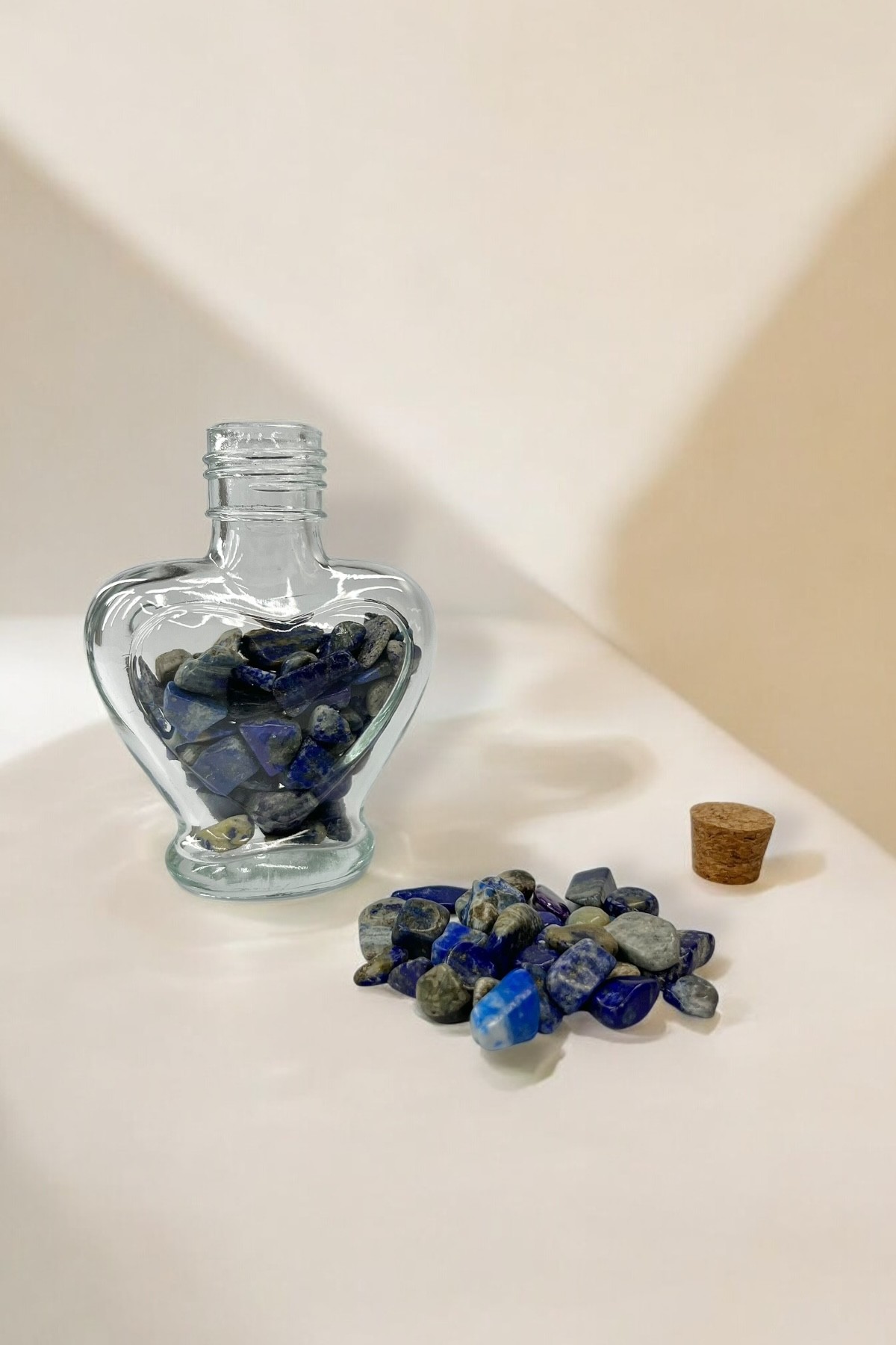 Kalpli Cam Şişe Lapis Lazuli  Kırıktaş