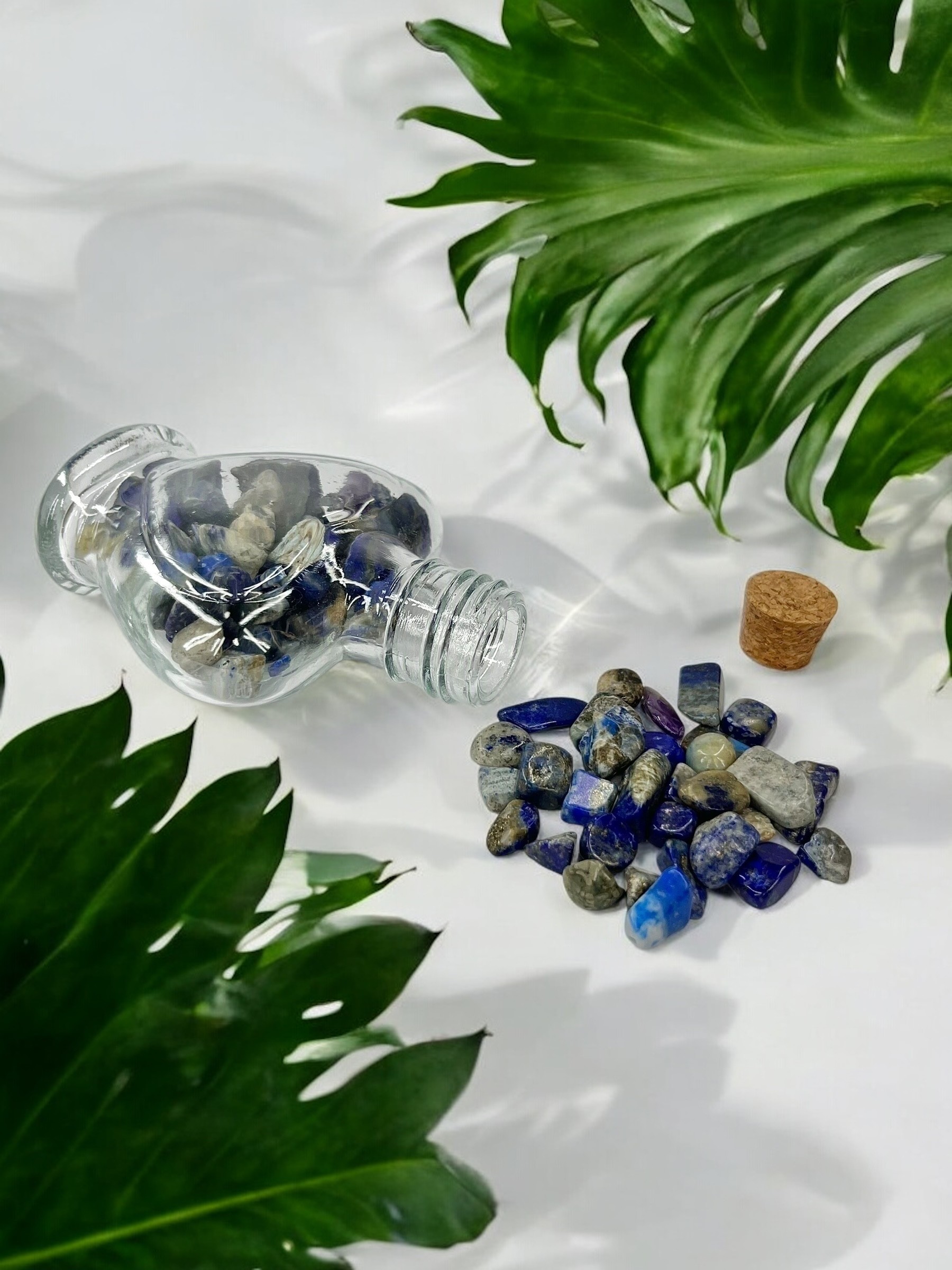 Ürək Şüşə Butulka Lapis Lazuli Sınıq daş
