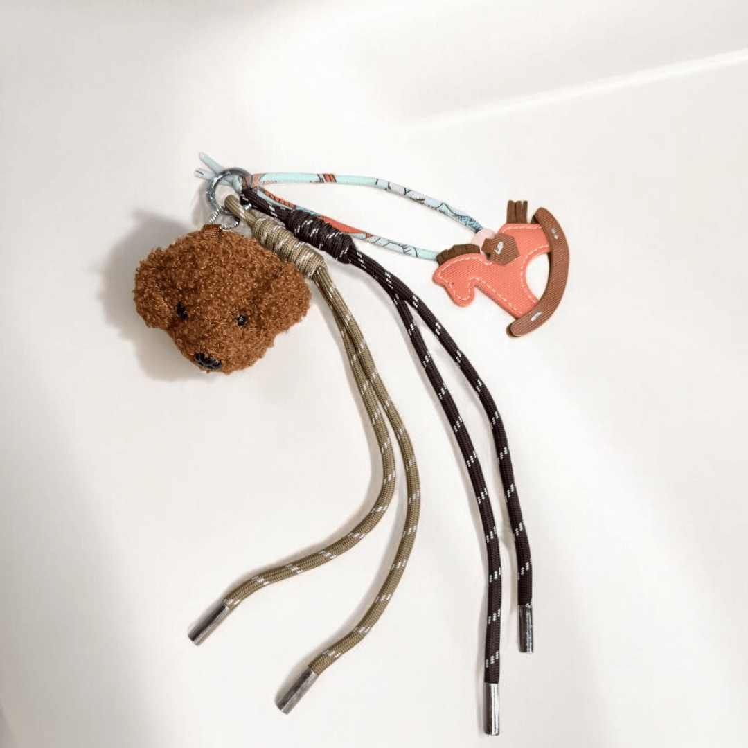  Peluş Ayıcıklı Ve Atlı Kahverengi Çanta Charmı