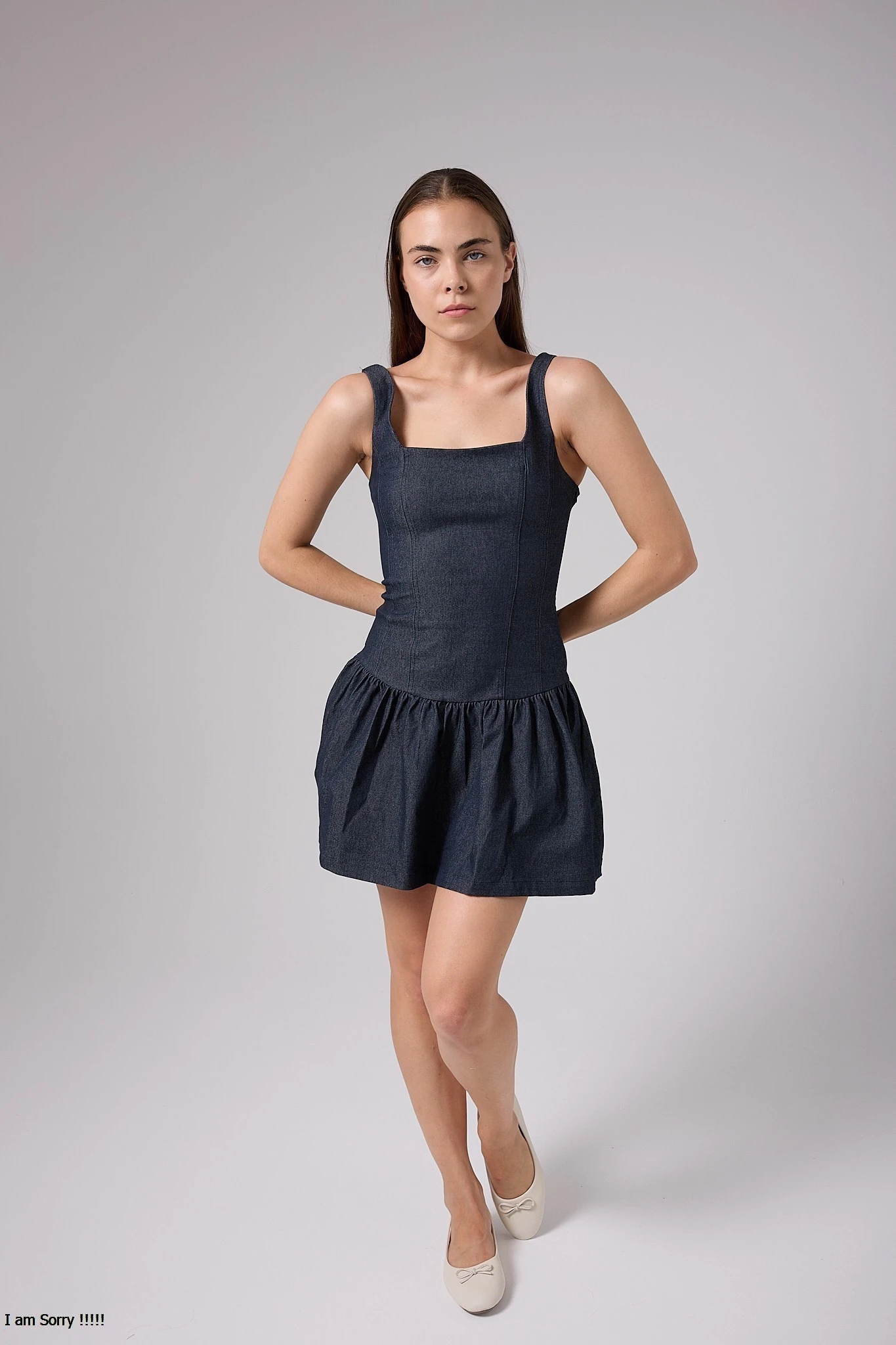 ASKILI LİKRALI ESNEK ELBİSE JEANS