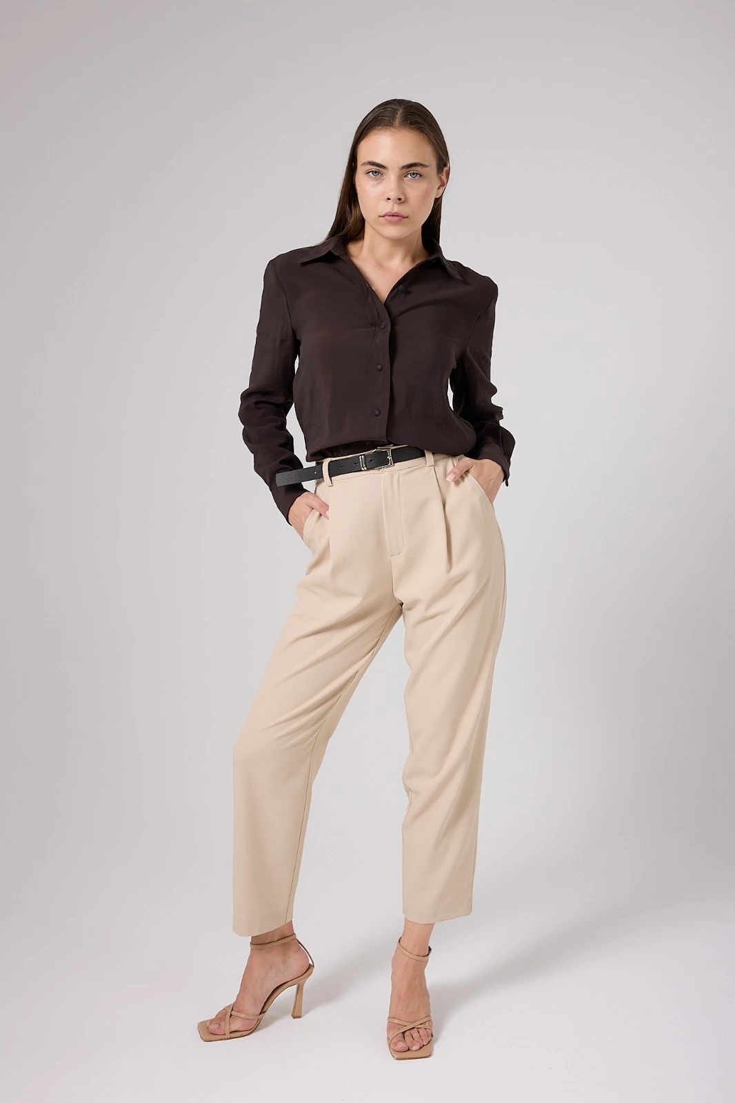 KEMERLİ PANTOLON BEJ 